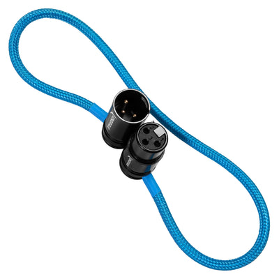 Kondor Blue Straight Low Profile Right Angle XLR Cable (Raven Black)