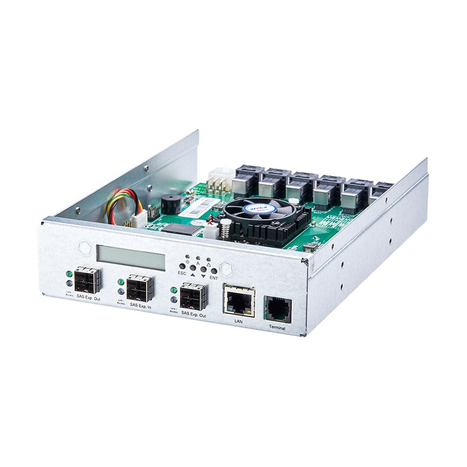 Areca 16-Port Internal 12Gbps SAS Expander Unit, Fits in 5.25in bay, 4x SFF-8643 to SFF
