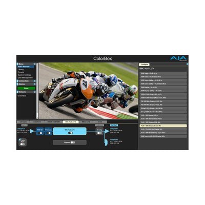 AJA BBC License Perpetual License: Optional BBC HLG LUTs license for ColorBox and OG-ColorBox