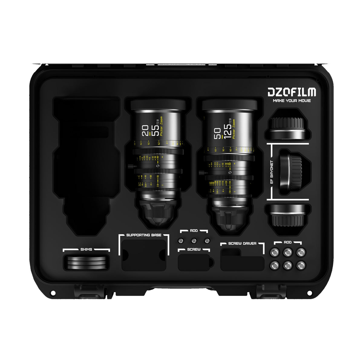 DZOFilm Pictor 20-55mm and 50-125mm T2.8 Super35 Zoom Lens Bundle (PL Mount and EF Mount, Black)