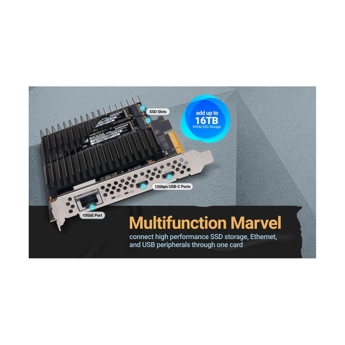 Sonnet Technologies McFiver PCIe Card (10GbE, 2-port USB-C & Dual M.2)
