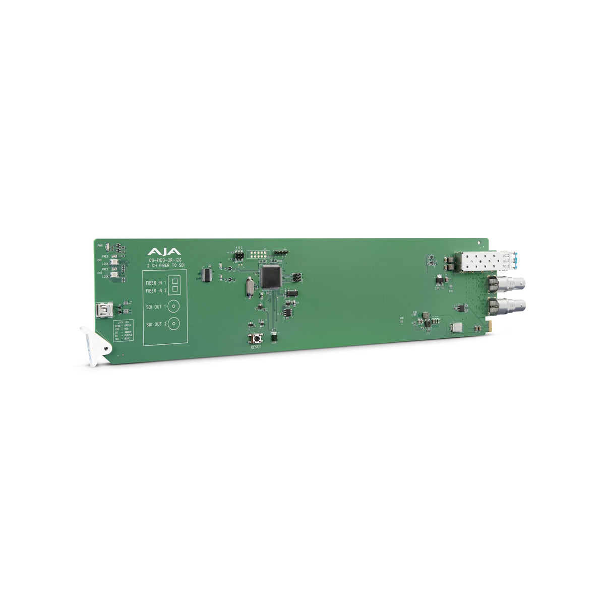 AJA OG-FiDO-2R-12G 2-Channel 12G-SDI/LC Single Mode LC Fiber to Receiver, DashBoard Support