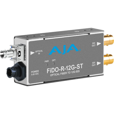 AJA FiDO-R-12G-ST 1-Channel Single Mode ST Fiber to 12G-SDI Receiver