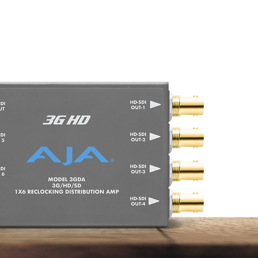 AJA 3GDA 1x6 3G HD/SD SDI reclocking Distribution Amplifier, 120M 3G Cable Equalization
