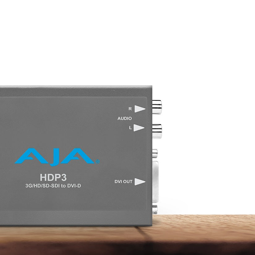AJA HDP3 3G-SDI to DVI w/ 1080p 60 Support, High Quality Scaler, 2-Channel Unbalanced Audio Output