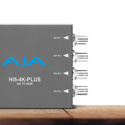AJA Hi5-4K-Plus 4x 3G-SDI to HDMI 2.0 with up to UltraHD 60p, also Supports HD-SDI to HD-HDMI