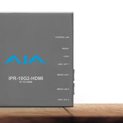 AJA IPR-10G2-HDMI Single Channel SMPTE ST 2110 Video and Audio IP Decoder to HDMI 1.4b (HD) with Hitless Switching