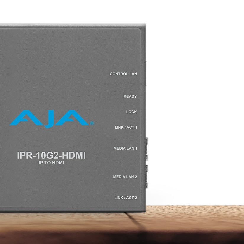 AJA IPR-10G2-HDMI Single Channel SMPTE ST 2110 Video and Audio IP Decoder to HDMI 1.4b (HD) with Hitless Switching