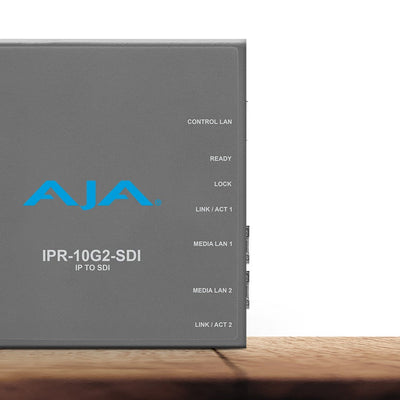 AJA IPR-10G2-SDI Single Channel SMPTE ST 2110 Video and Audio IP Decoder to 3G-SDI (HD) with Hitless Switching