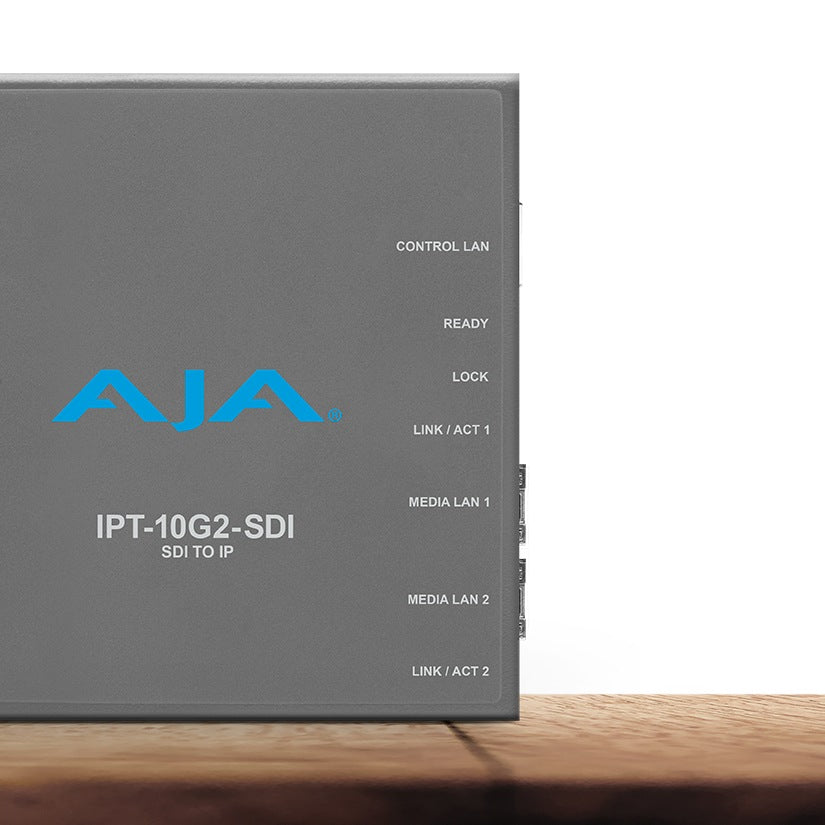 AJA IPT-10G2-SDI 3G-SDI to SMPTE ST 2110 Video and Audio IP Encoder with Hitless Switching