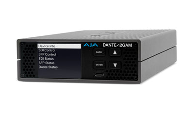 AJA DANTE-12GAM-TR-BNC 12G 64-Ch Dante Embedder/Disembedder (BNC SFP included and Dual Video License installed)