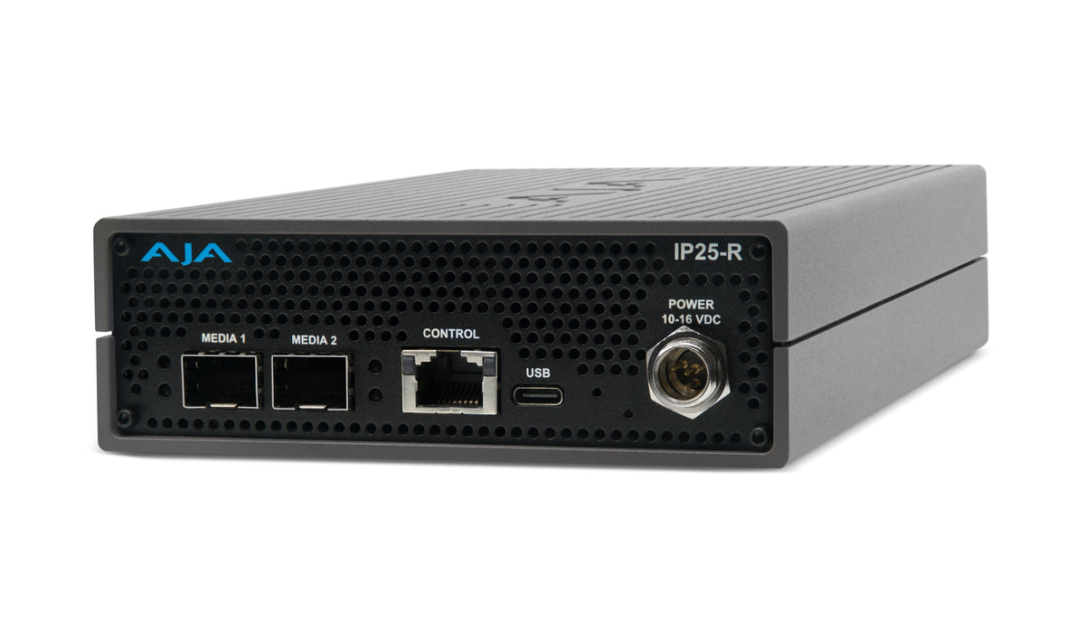 AJA IP25-R 25 GigE IP to 2x HDMI 2.0 and 4x 12G-SDI Converter
