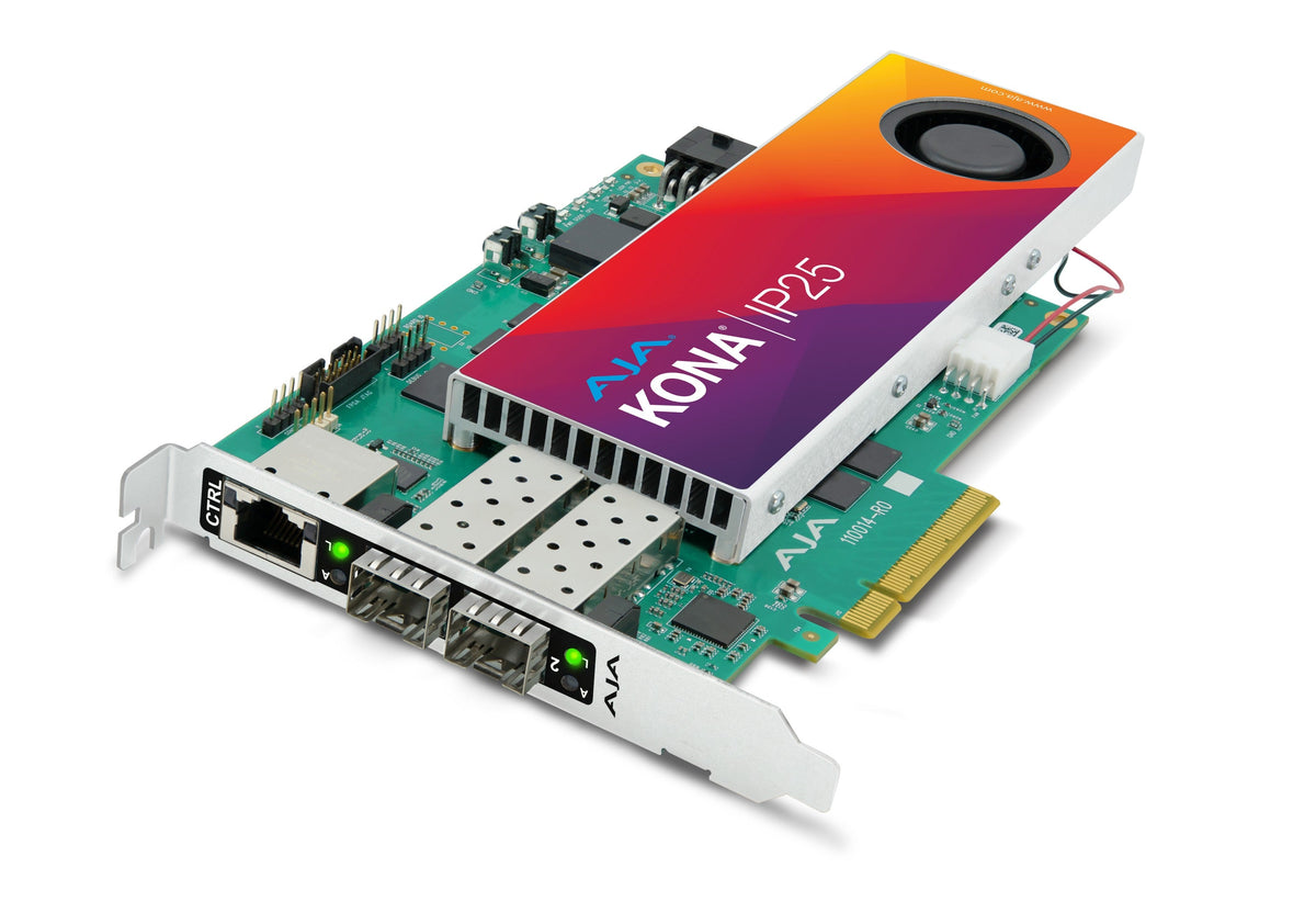 AJA KONA IP25 SMPTE ST 2110 Uncompressed IP I/O with 25 GigE Tx and Rx