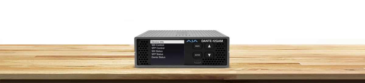 AJA DANTE-12GAM-TR-LC 12G 64-Ch Dante Embedder/Disembedder (LC SFP installed and Dual Videon License installed)