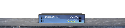 AJA Dante AV 4K-R Receiver Decodes Dante AV Ultra JPEG 2000 into 12G / HDMI Video with Embedded Audio