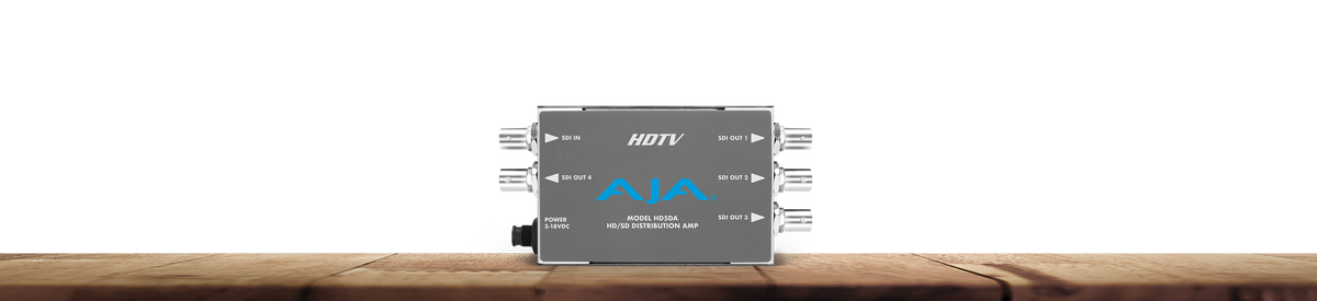 AJA HD5DA HD/SD SDI Distribution Amplifier/Repeater, 1x4, EQ, 143 Mb - 1.5 Gb