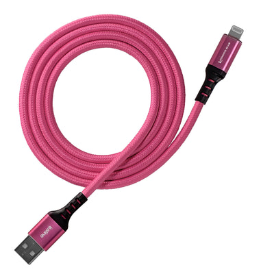 Kondor Blue iJustine Pink Lightning Cable for iPhone Charging & Sync USB-C & USB-A (1 Meter/3.3ft) (USB )