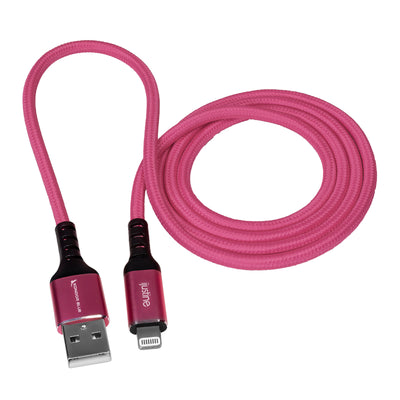 Kondor Blue iJustine Pink Lightning Cable for iPhone Charging & Sync USB-C & USB-A (1 Meter/3.3ft) (USB )