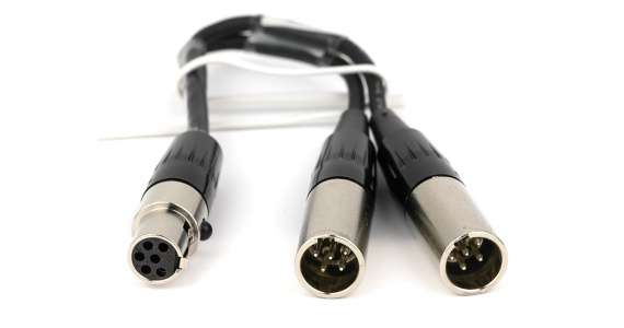 Lectrosonics MCTA6TA5M2 Cable Microphone TA6F to Dual TA5M 6"