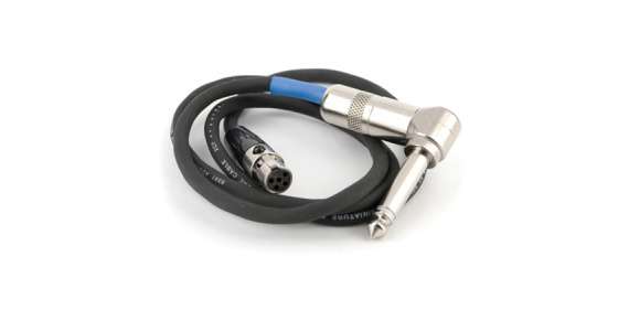 Lectrosonics MI33PRA Instrument Cable, for LO-Z Instr, 1/4" to TA5F, Rt. Angle