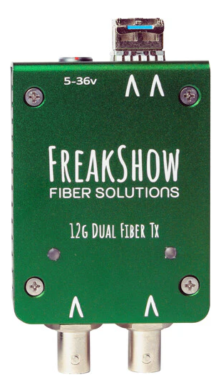 Freakshow HD FBTX-L 2-Channel 12G-SDI over Duplex LC Singlemode Fiber Transmitter - Locking LEMO Power Connector