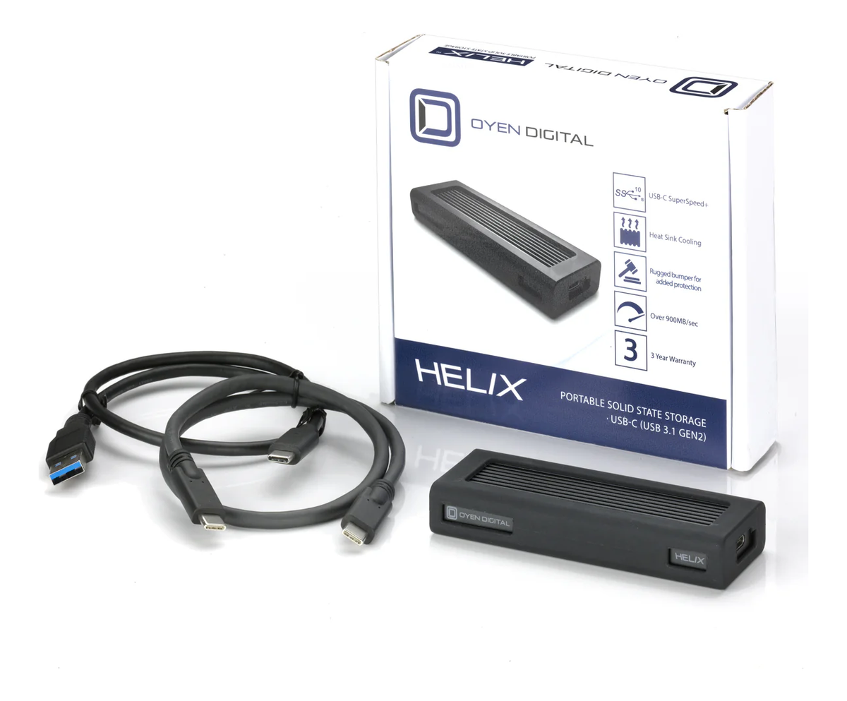 Oyen Digital Helix Dura USB-C (USB 3.2 Gen2) NVMe Portable SSD, Up to 1050MB/s