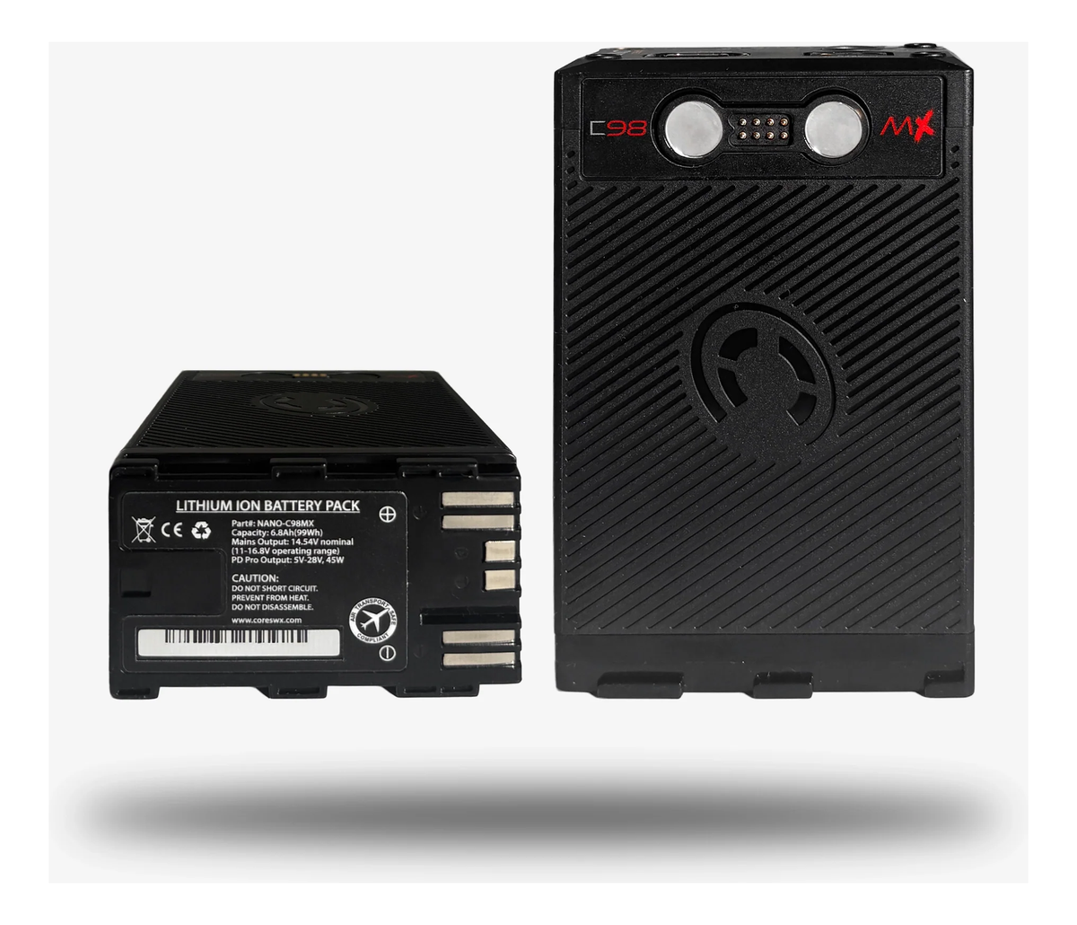 Core SWX NANO-C98MX HDV Battery with Ring LED Gauge (98Wh, Canon BP-A)