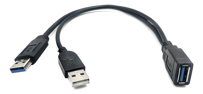 Oyen Digital USB 3.0 Type A Female to Dual USB Male Y-Cable
