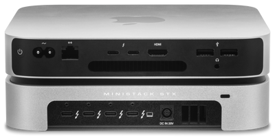 OWC miniStack STX (12TB HDD + 1TB NVMe) Thunderbolt Storage and Hub -Silver