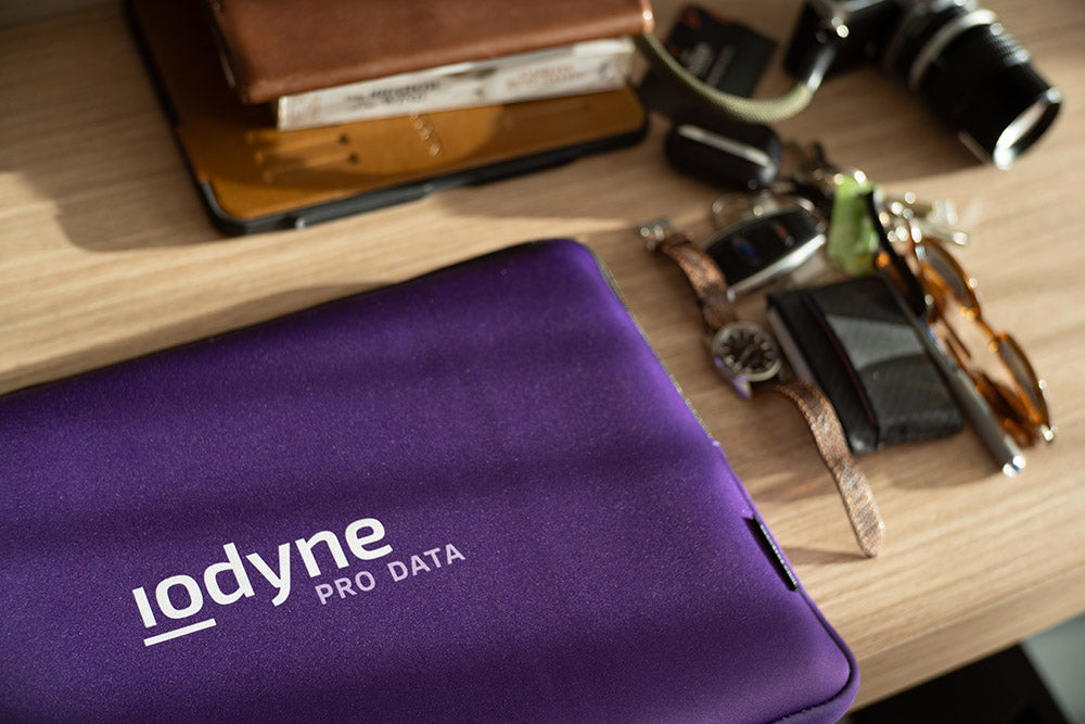 Iodyne Lined Protective Soft Sleeve for Pro Data with Zipper Closure & Accessory Pocket (Violet)